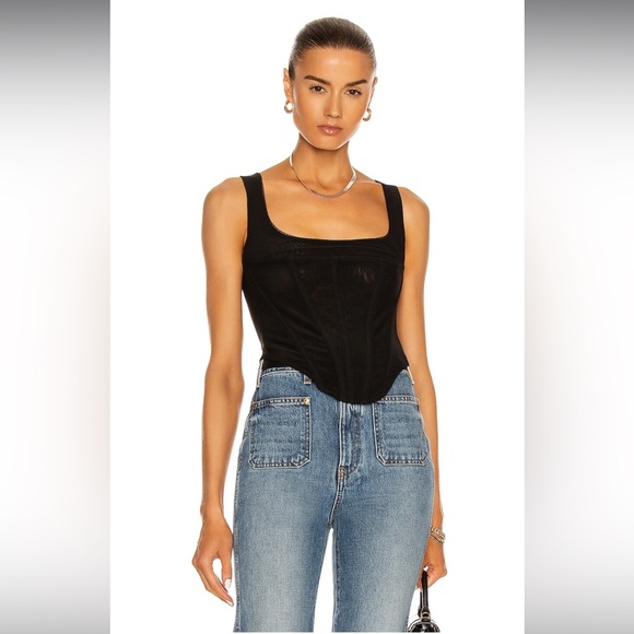 Miaou Campbell Zip back Corset S Black Mesh - Picture 3 of 12